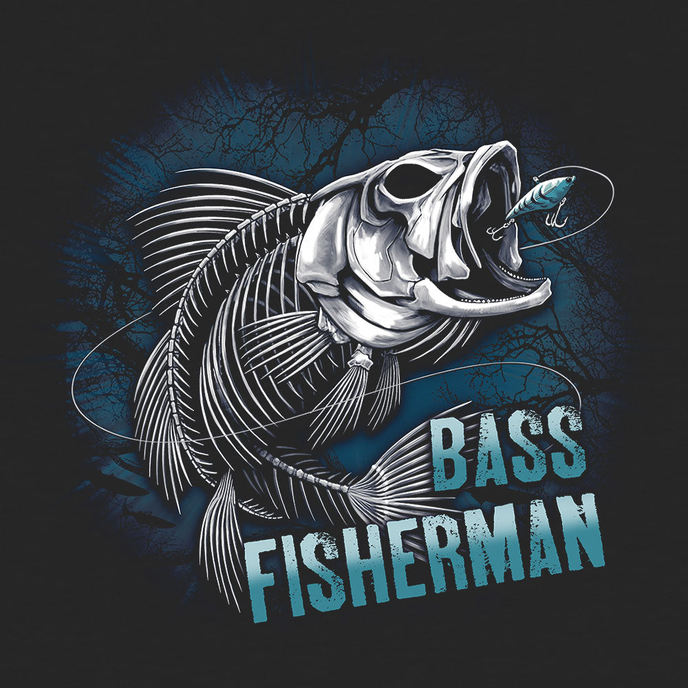 t shirt design i'd rather go fishing with skeleton carrying big bass fish  with gray background vintage illustration 9300404 Vector Art at Vecteezy