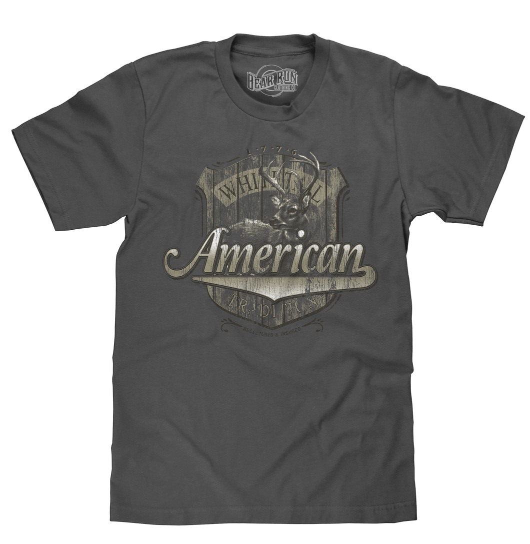 American Whitetail Tradition Deer Hunting T-Shirt - Charcoal Gray