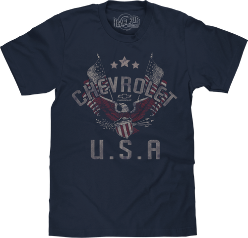 Chevrolet USA Patriotic Eagle T-Shirt - Navy Blue