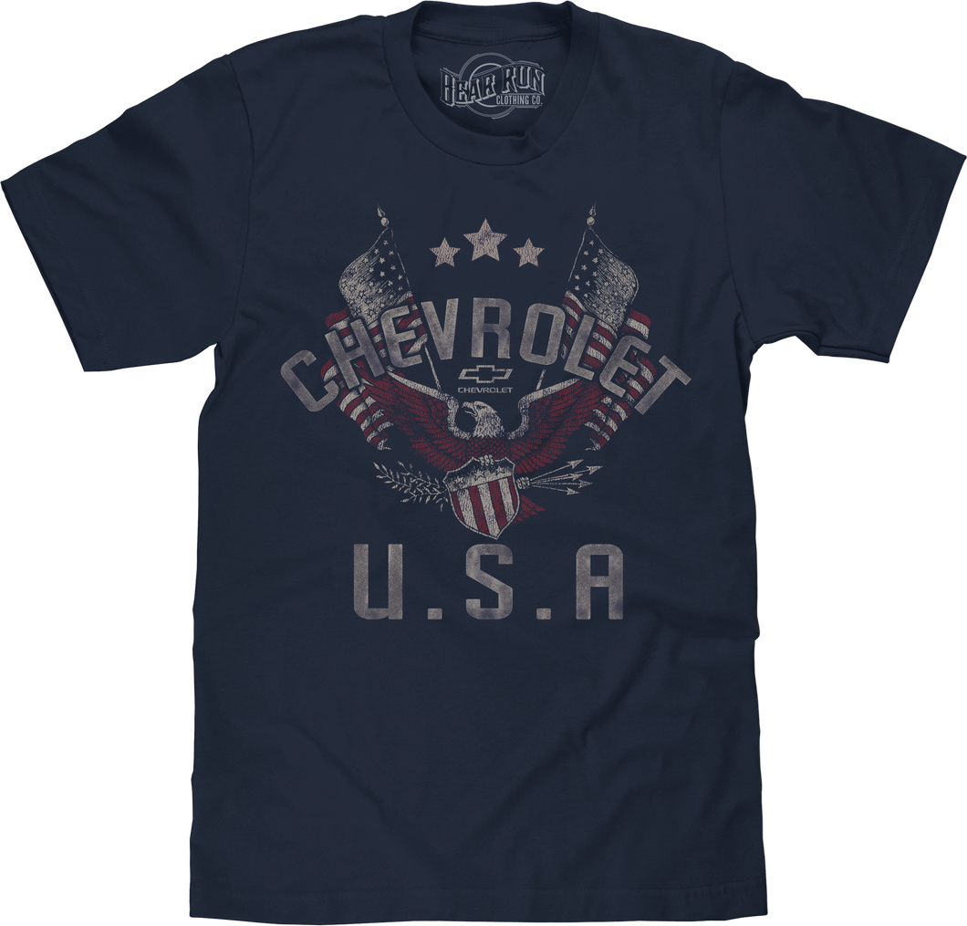 Chevrolet USA Patriotic Eagle T-Shirt - Navy Blue