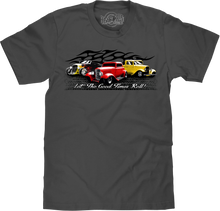 Load image into Gallery viewer, Let The Good Times Roll Hot Rod Car T-Shirt - Charcoal Gray
