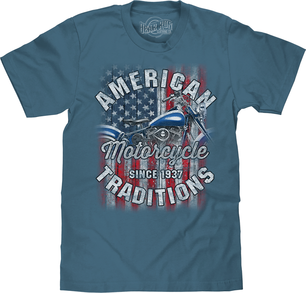 American Motorcycle Traditions Since 1937 T-Shirt - Slate