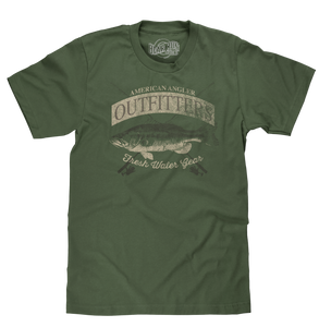 American Angler Outfitters Fresh Water Gear T-Shirt - Moss Green