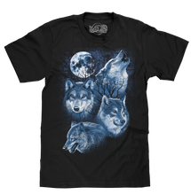 Load image into Gallery viewer, Howl At The Moon Wolf Pack T-Shirt - Black