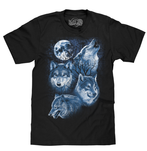 Howl At The Moon Wolf Pack T-Shirt - Black