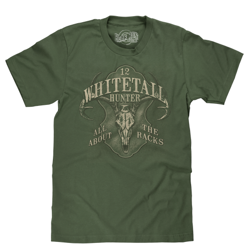 Whitetail Hunter All About The Racks T-Shirt - Moss Green