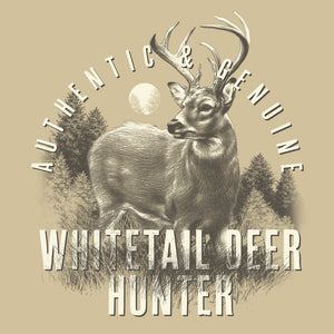 Authentic Genuine Whitetail Deer Hunter T-Shirt - Putty Beige